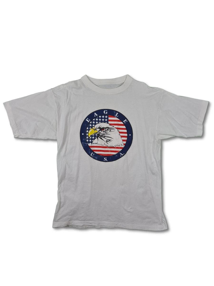 Rare! Vintage U.S.A. Shirt Eagle Single Stitched Weiß L-XL 3 Rare! Vintage U.S.A. Shirt Eagle Single Stitched Weiß L-XL