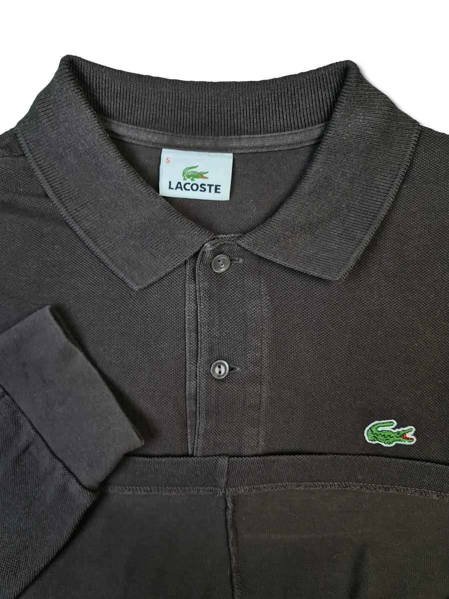 Modernes Lacoste Poloshirt Langarm Basic Braun (5) L 4 Modernes Lacoste Poloshirt Langarm Basic Braun (5) L – Bild 2