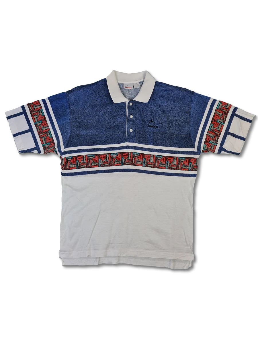 Vintage Head Polo-Shirt Tennis Muster Bunt XL 3 Vintage Head Polo-Shirt Tennis Muster Bunt XL