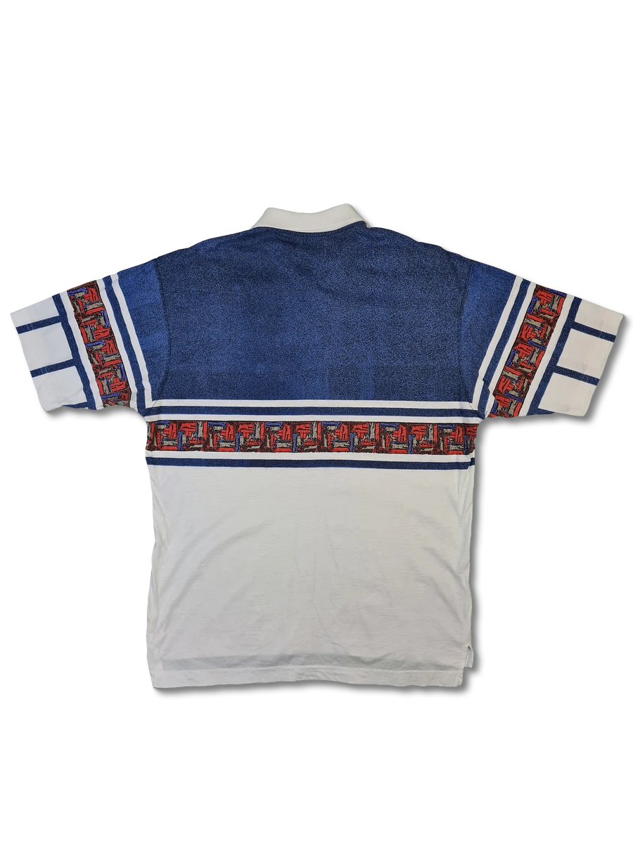 Vintage Head Polo-Shirt Tennis Muster Bunt XL 4 Vintage Head Polo-Shirt Tennis Muster Bunt XL – Bild 2