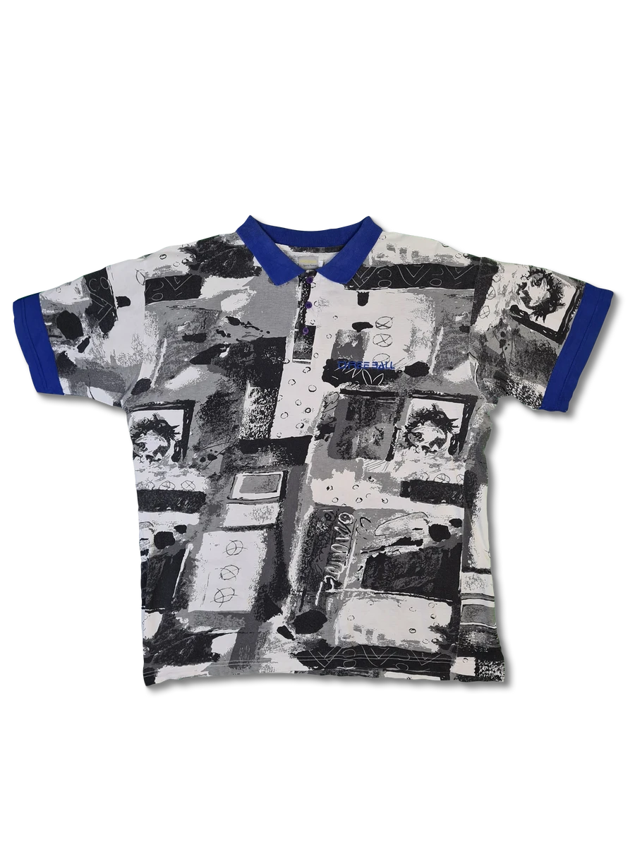 Vintage NoName Polo-Shirt Sport Tennis Bunt XL 3 Vintage NoName Polo-Shirt Sport Tennis Bunt XL