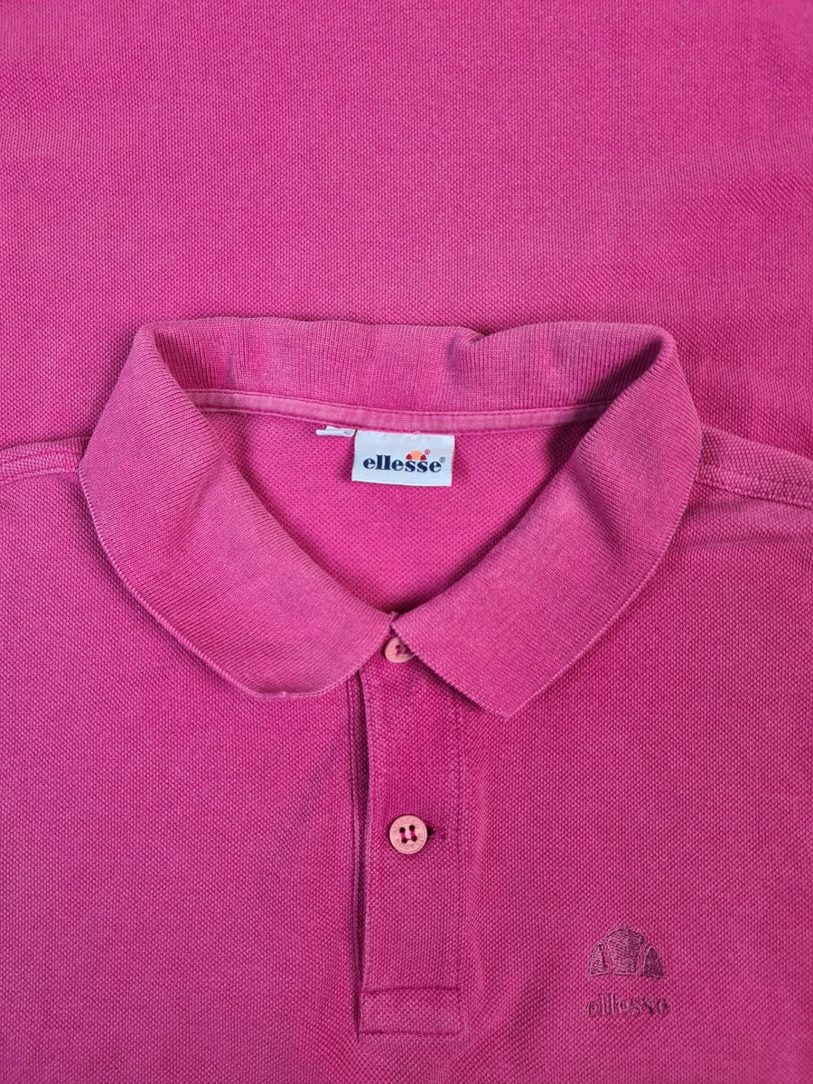 Vintage Ellesse PoloShirt Einfarbig Rosa S 4 Vintage Ellesse PoloShirt Einfarbig Rosa S – Bild 2