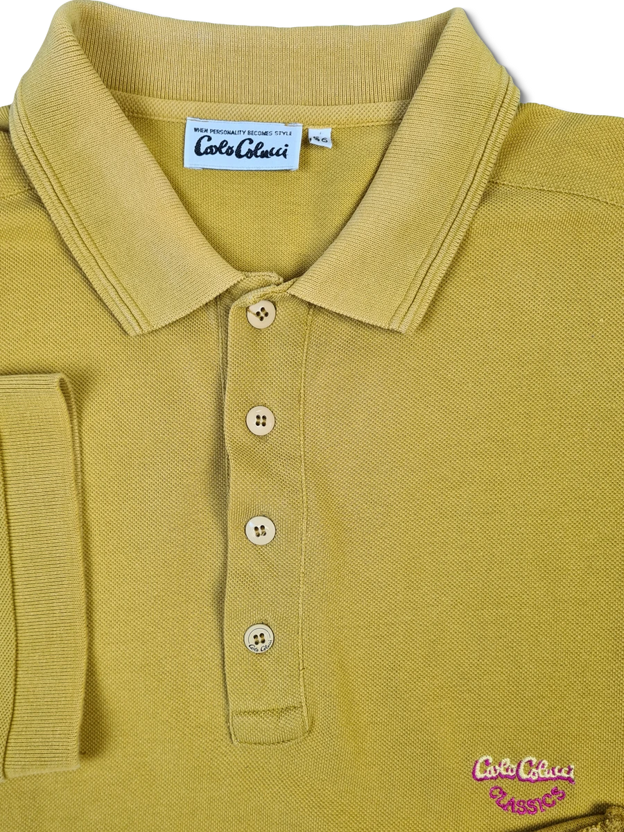 Vintage Carlo Colucci Poloshirt Senf Gelb (56) XL-XXL 3 Vintage Carlo Colucci Poloshirt Senf Gelb (56) XL-XXL – Bild 2