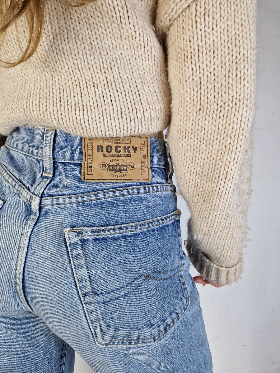 Vintage Rocky Jeans Schlaghose Extreme Flared 80s L 4 Vintage Rocky Jeans Schlaghose Extreme Flared 80s L – Bild 2