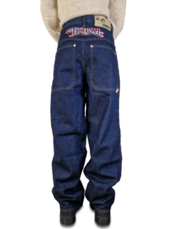 Y2K Tribal Denim Jeans Deadstock Baggy Backstitching XS-M