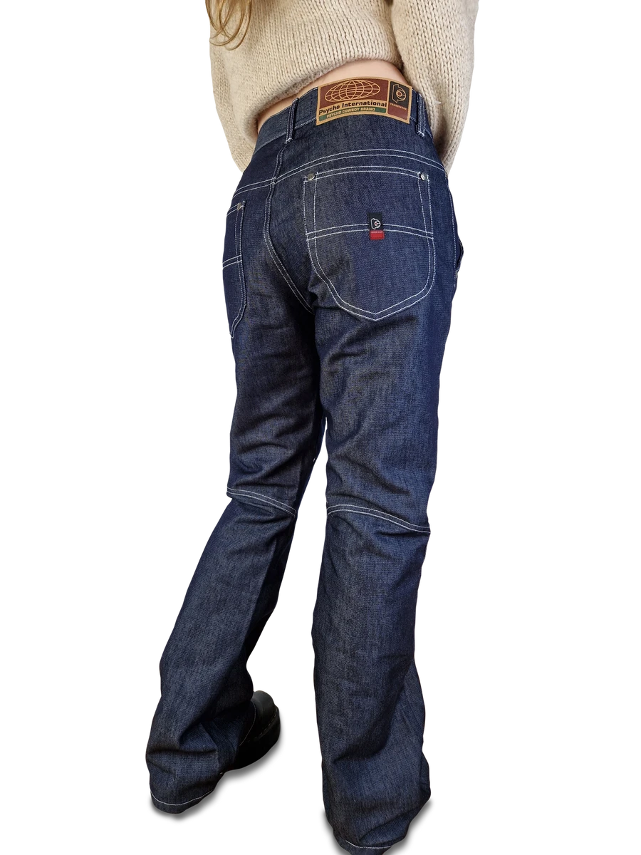 Y2K Psycho Cowboy Jeans Mit Schlag Deadstock Baggy Made In Italy XS 3 Y2K Psycho Cowboy Jeans Mit Schlag Deadstock Baggy Made In Italy XS