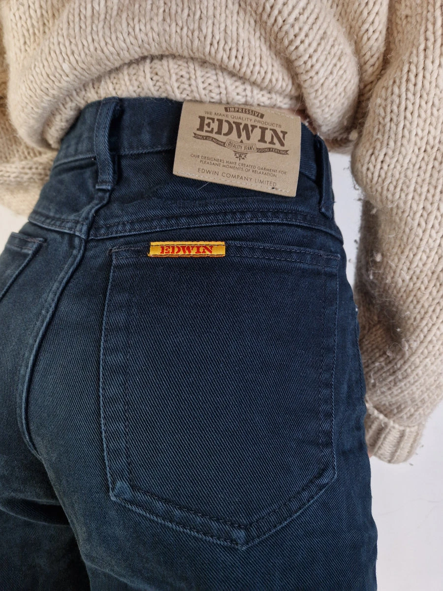 Vintage Edwin Jeans Newton Slim Schwarz W28 L32 5 Vintage Edwin Jeans Newton Slim Schwarz W28 L32 – Bild 3