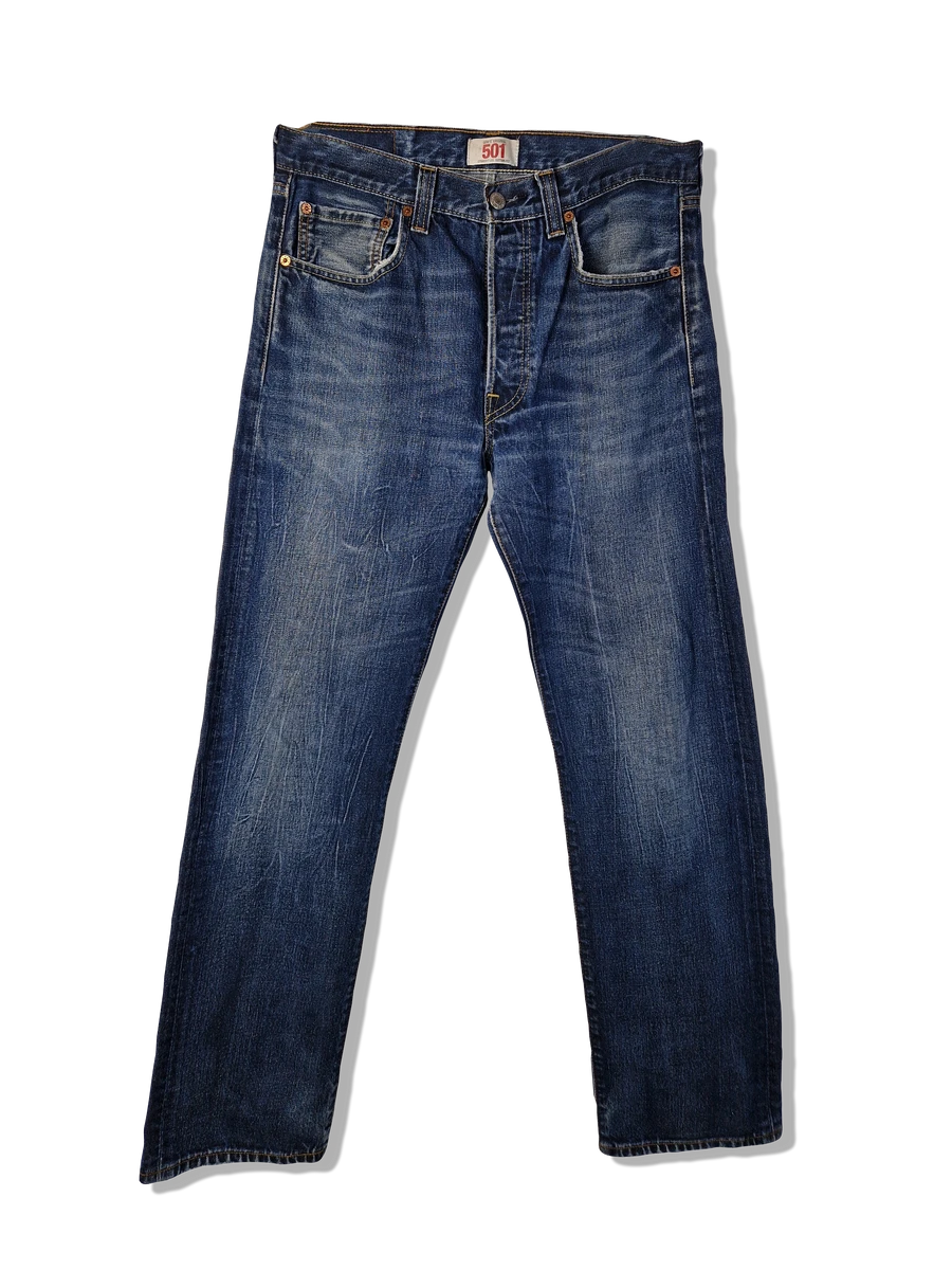 Moderne Levis Jeans 501 Dunkelblau W32L32 4 Moderne Levis Jeans 501 Dunkelblau W32L32 – Bild 2