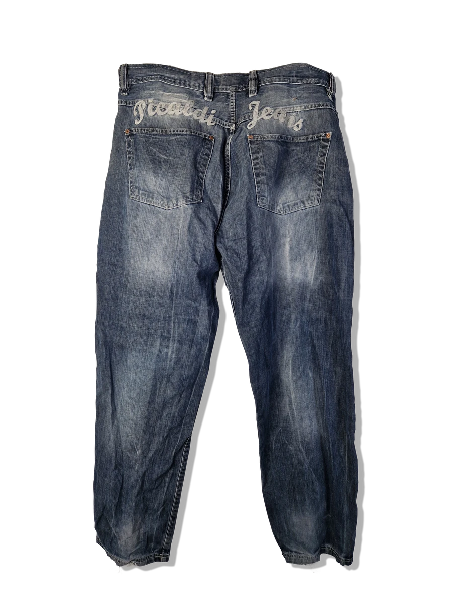 Y2K Picaldi Jeans Zicco 472 Daimon Back Spellout Dunkelblau W40 L34 4 Y2K Picaldi Jeans Zicco 472 Daimon Back Spellout Dunkelblau W40 L34 – Bild 2
