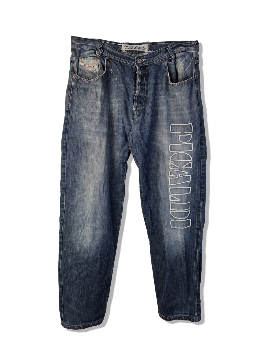 Y2K Picaldi Jeans Zicco 472 Daimon Back Spellout Dunkelblau W40 L34 3 Y2K Picaldi Jeans Zicco 472 Daimon Back Spellout Dunkelblau W40 L34