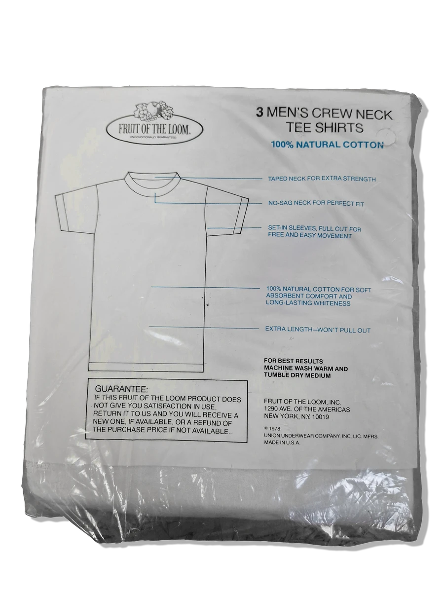 Rare! Vintage Fruit Of The Loom Shirts 3erPack 1978 Deadstock Made In USA Weiß (42-44) L 4 Rare! Vintage Fruit Of The Loom Shirts 3erPack 1978 Deadstock Made In USA Weiß (42-44) L – Bild 2