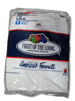 Rare! Vintage Fruit Of The Loom Shirts 1989 Deadstock Blanks Single Stitched Made In USA Weiß (42-44) L
