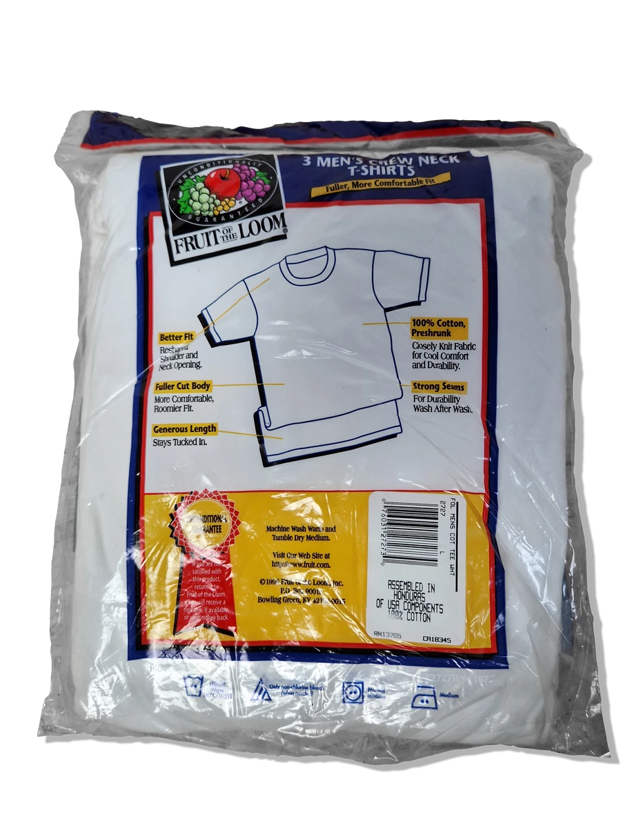 Rare! Vintage Fruit Of The Loom Shirt 3erPack Deadstock Made In USA Weiß L 5 Rare! Vintage Fruit Of The Loom Shirt 3erPack Deadstock Made In USA Weiß L – Bild 3