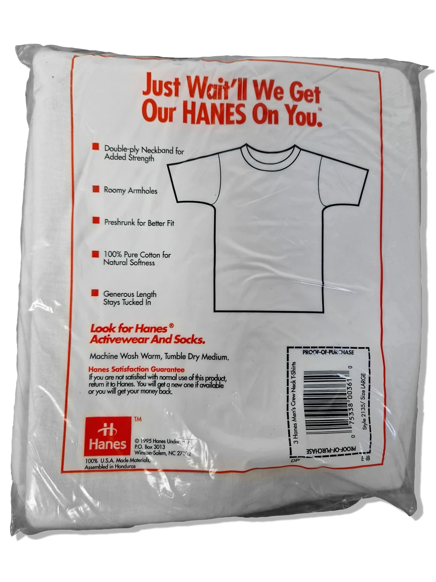 Rare! Vintage Hanes Shirt 1995 Deadstock Blank Single Stitched Made In USA Weiß (42/44) L 4 Rare! Vintage Hanes Shirt 1995 Deadstock Blank Single Stitched Made In USA Weiß (42/44) L – Bild 2