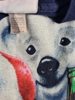 Rare! Vintage CocaCola Shirt Promo Eisbären 1994 Single Stitched Made In USA Dunkelblau XL -Pierre Cardin Geschaft 20221223 235250 1200x1200