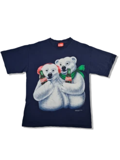 Rare! Vintage CocaCola Shirt Promo Eisbären 1994 Single Stitched Made In USA Dunkelblau XL