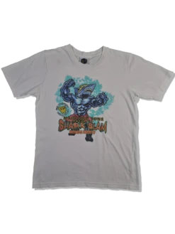 Vintage Maui & Sons Shirt Shark Slam USA Bedruckt Weiß S-M