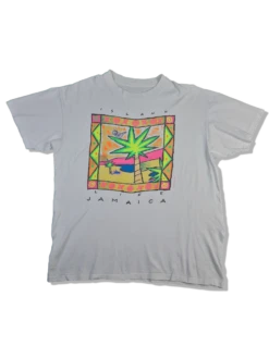 Vintage Tourist Shirt 80s "Island Life Jamaica" Single Stitched Trashed Weiß M-L