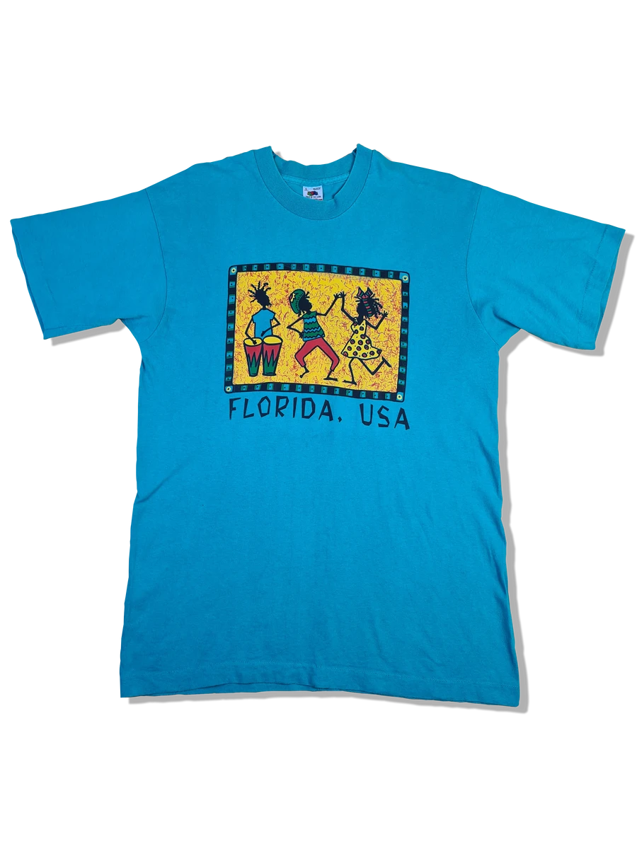 Vintage Fruit Of The Loom Shirt Florida Made In USA Single Stitched Türkis-Blau L 3 Vintage Fruit Of The Loom Shirt Florida Made In USA Single Stitched Türkis-Blau L