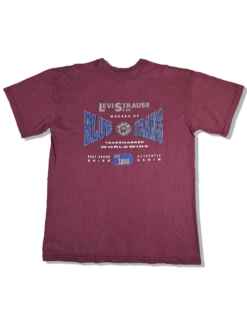 Vintage Levis Shirt Bedruckt Burgunderrot L-XL