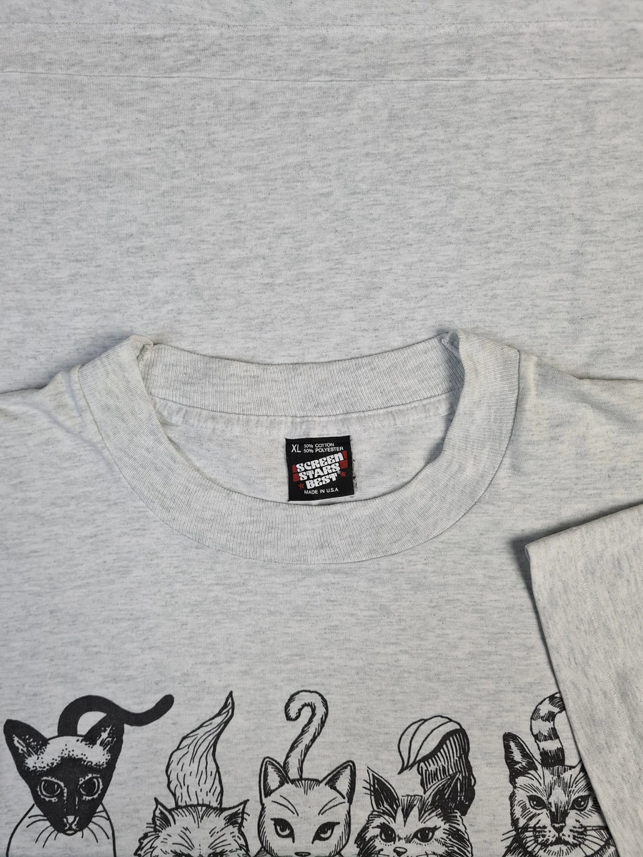 Vintage Screen Stars Shirt 80s Katzen Made In USA Single Stitched Grau XL 5 Vintage Screen Stars Shirt 80s Katzen Made In USA Single Stitched Grau XL – Bild 3