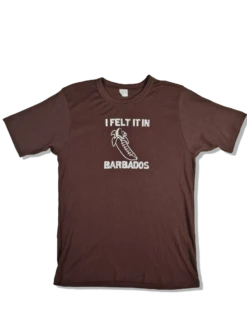 Vintage Matador Shirt 70s Tourist "I Felt It In Barbados" Single Stitched Braun L-XL